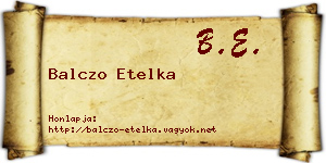Balczo Etelka névjegykártya